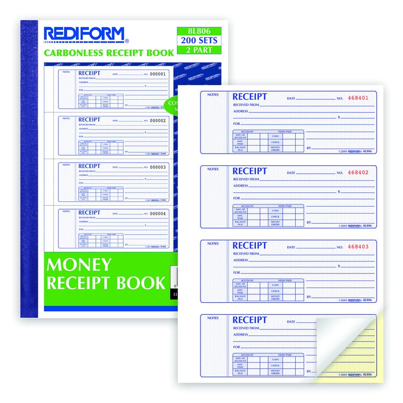 Rediform Prestige Duplicate Carbonless Softcover Money Receipt Books (8L806) - Image 4